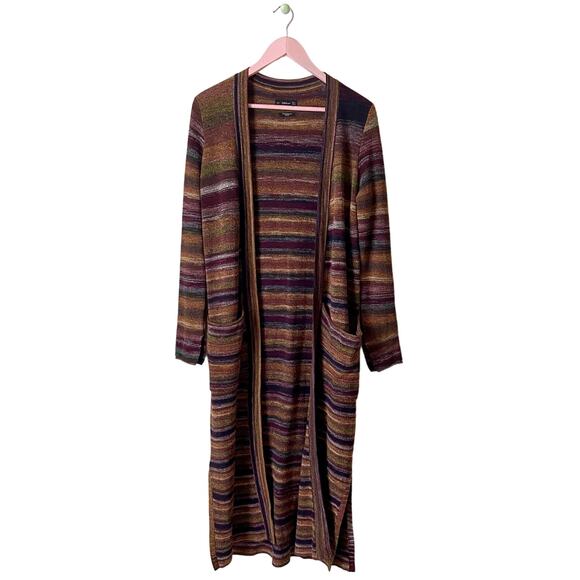Zara Multicolor Striped Long Cardigan - Picture 1 of 5